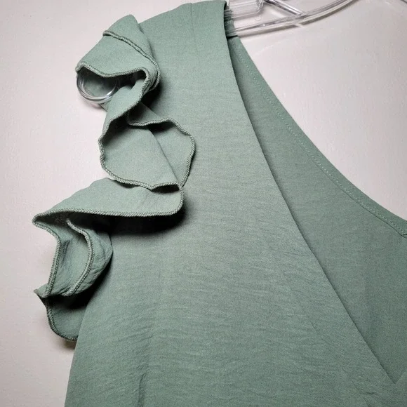 Swimsuit Cover-up CUPSHE Sage Green Button Front Cap Sleeves Size Med NWT - Picture 4 of 10